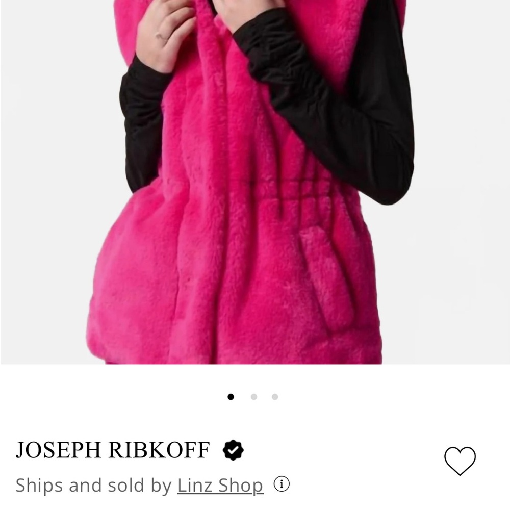 Joseph Ribkoff Vibrant Pink Faux Fur Vest